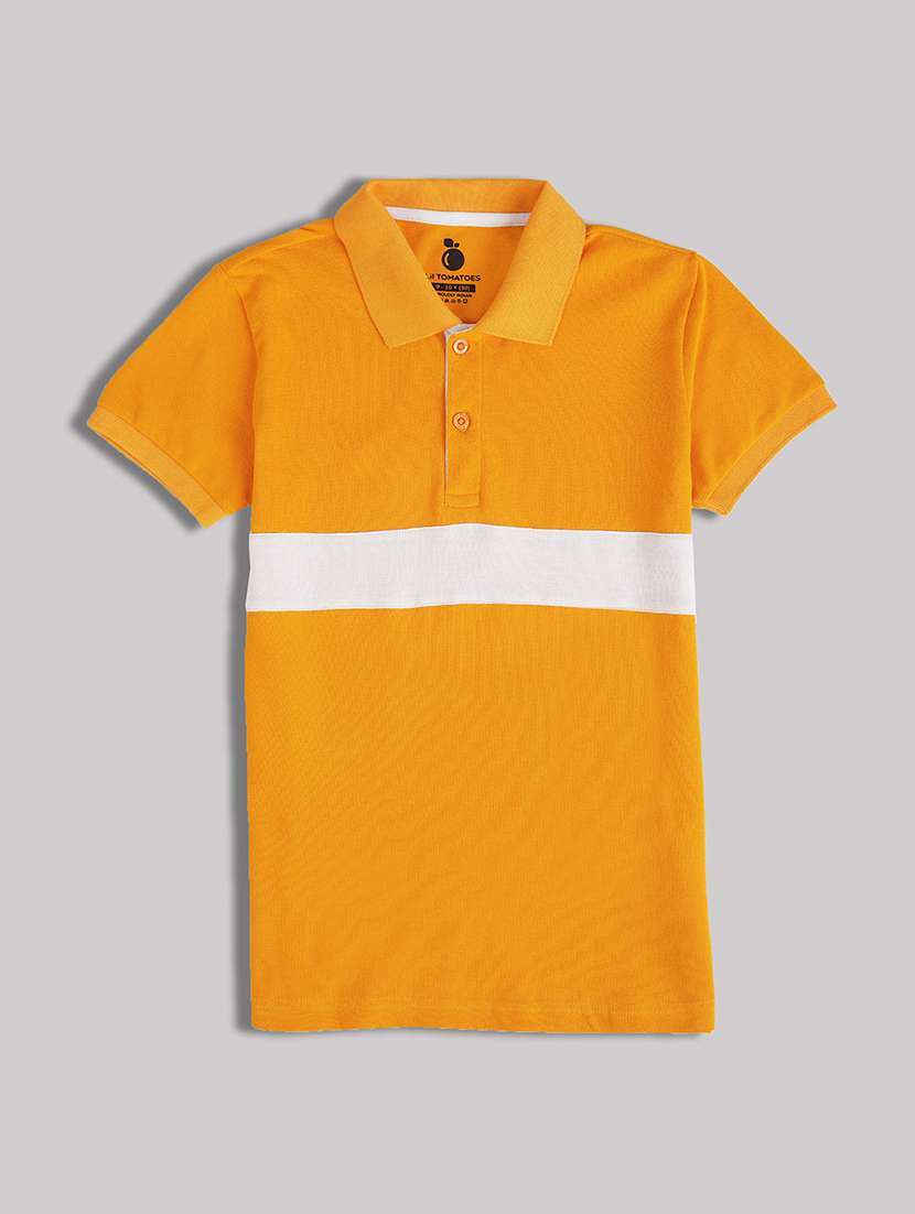 boys color blocked short sleeves polo t-shirt