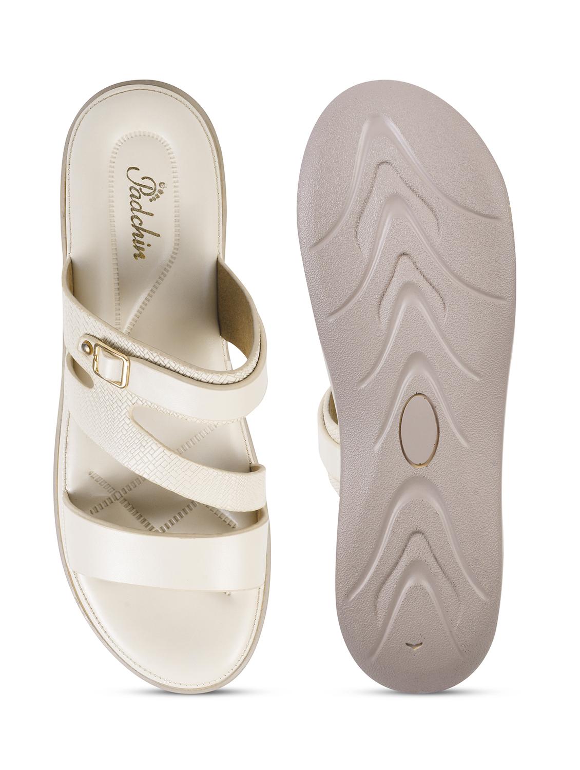 women cream slip on sandal - 21923600 - Standard Image - 4