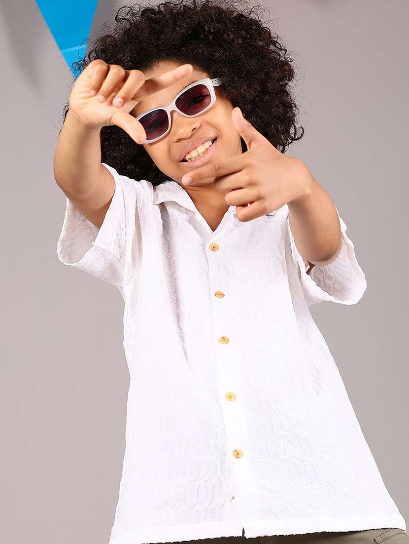 boys self designed cuabn collared shirt