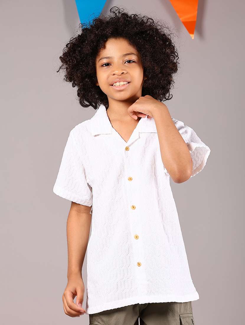 boys self designed cuabn collared shirt - 21923659 -  Standard Image - 1