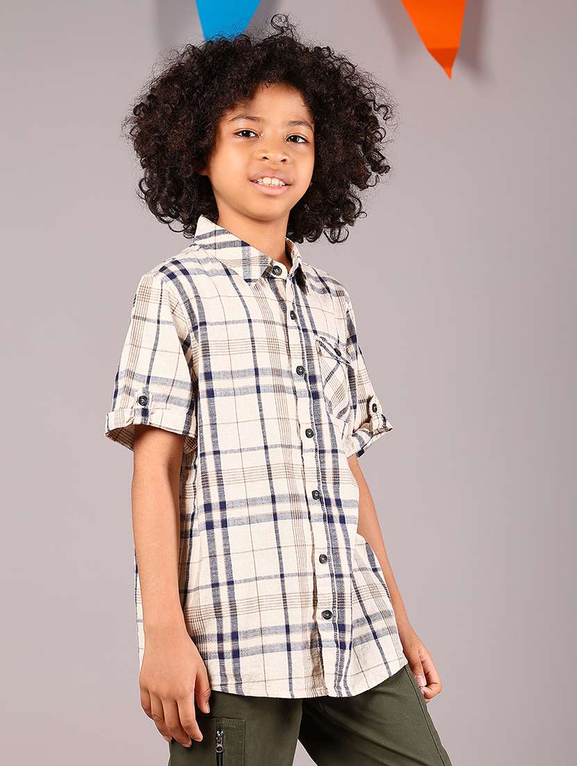 boys checkered short sleeve casual shirt - 21923661 -  Standard Image - 1