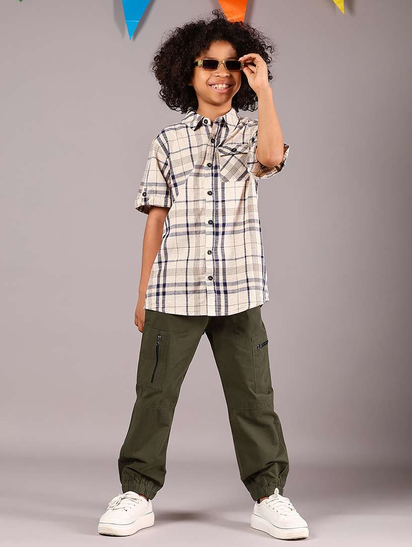 boys checkered short sleeve casual shirt - 21923661 -  Standard Image - 4