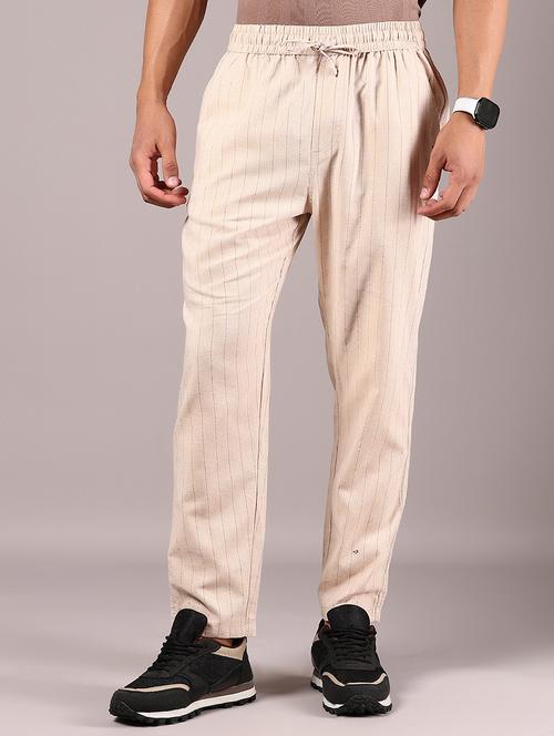 men striped mid rise casual trouser - 21923716 - Standard Image - 0