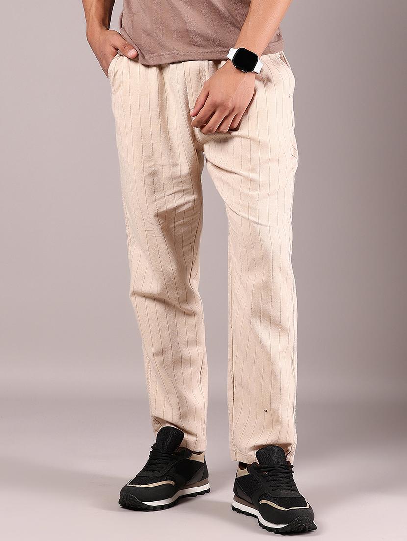 men striped mid rise casual trouser - 21923716 -  Standard Image - 1