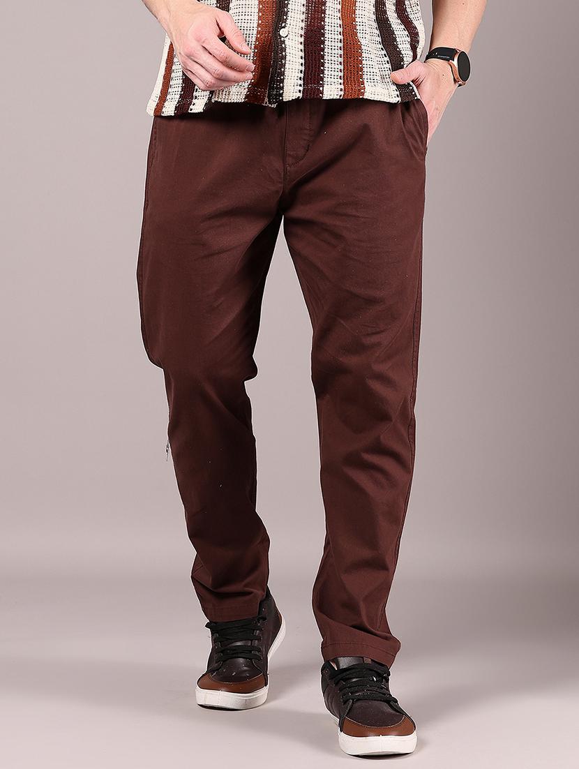 men solid mid rise casual trouser - 21923722 -  Standard Image - 1