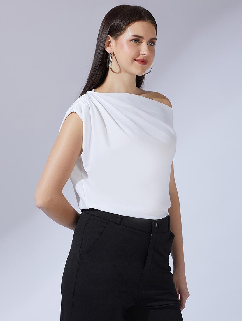 women solid asymmetric neck sleeveless top - 21923729 -  Standard Image - 1