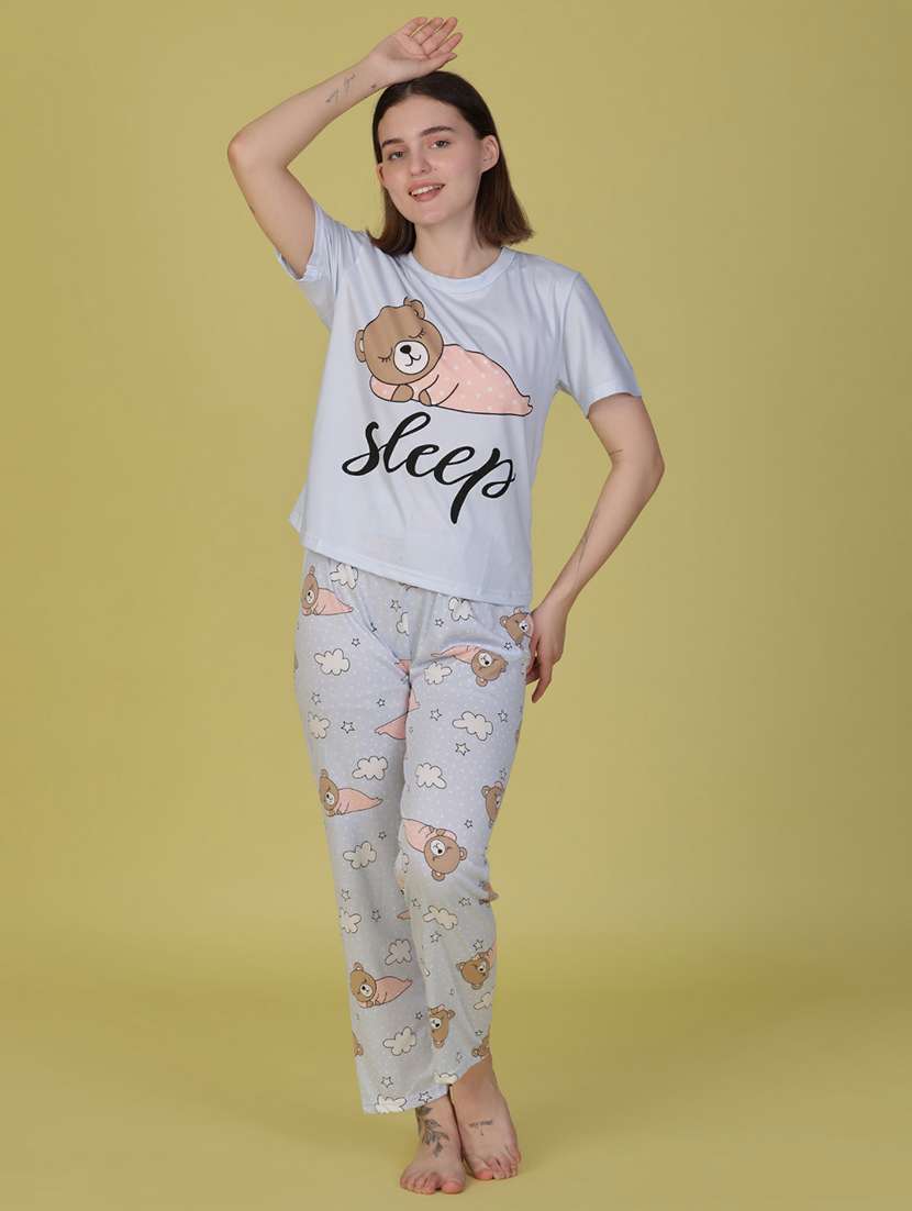 girls printed nightwear pyjama set - 21923769 -  Standard Image - 1