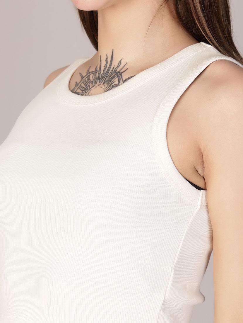 women solid sleeveless crop top - 21923807 - Standard Image - 4