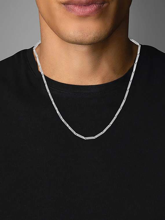 silver stainless steel chain for men  - 21923891 -  Standard Image - 4