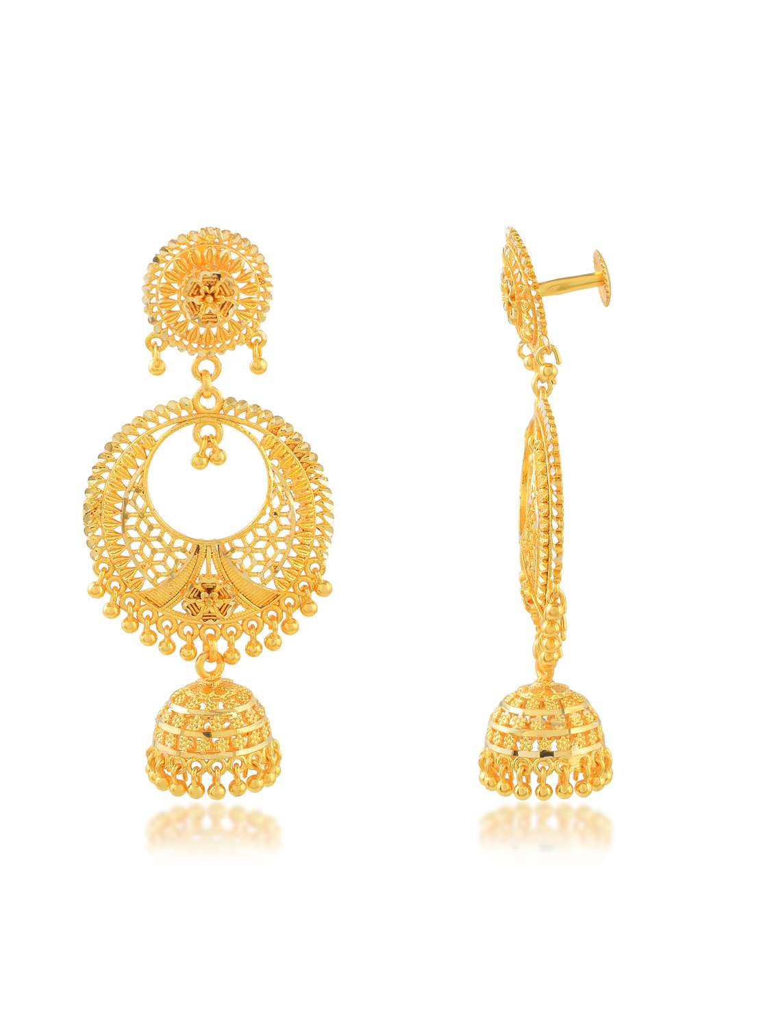 women gold plated brass jhumka earring - 21923893 - Standard Image - 1