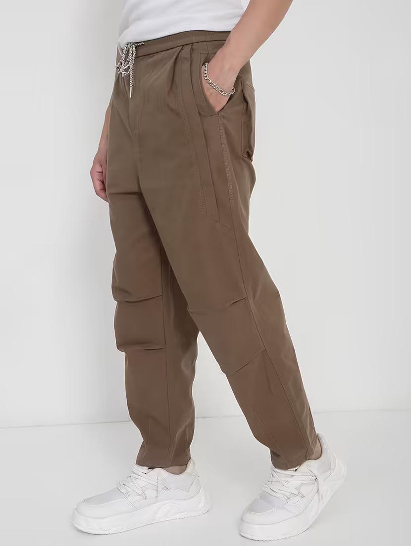 men solid mid rise casual trouser - 21923894 - Standard Image - 1
