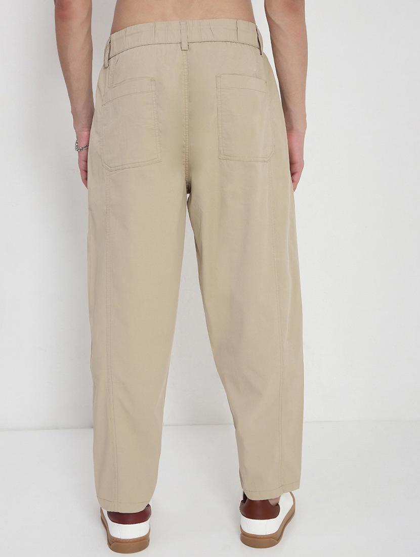 men solid mid rise regular fit casual trouser - 21923895 - Standard Image - 4