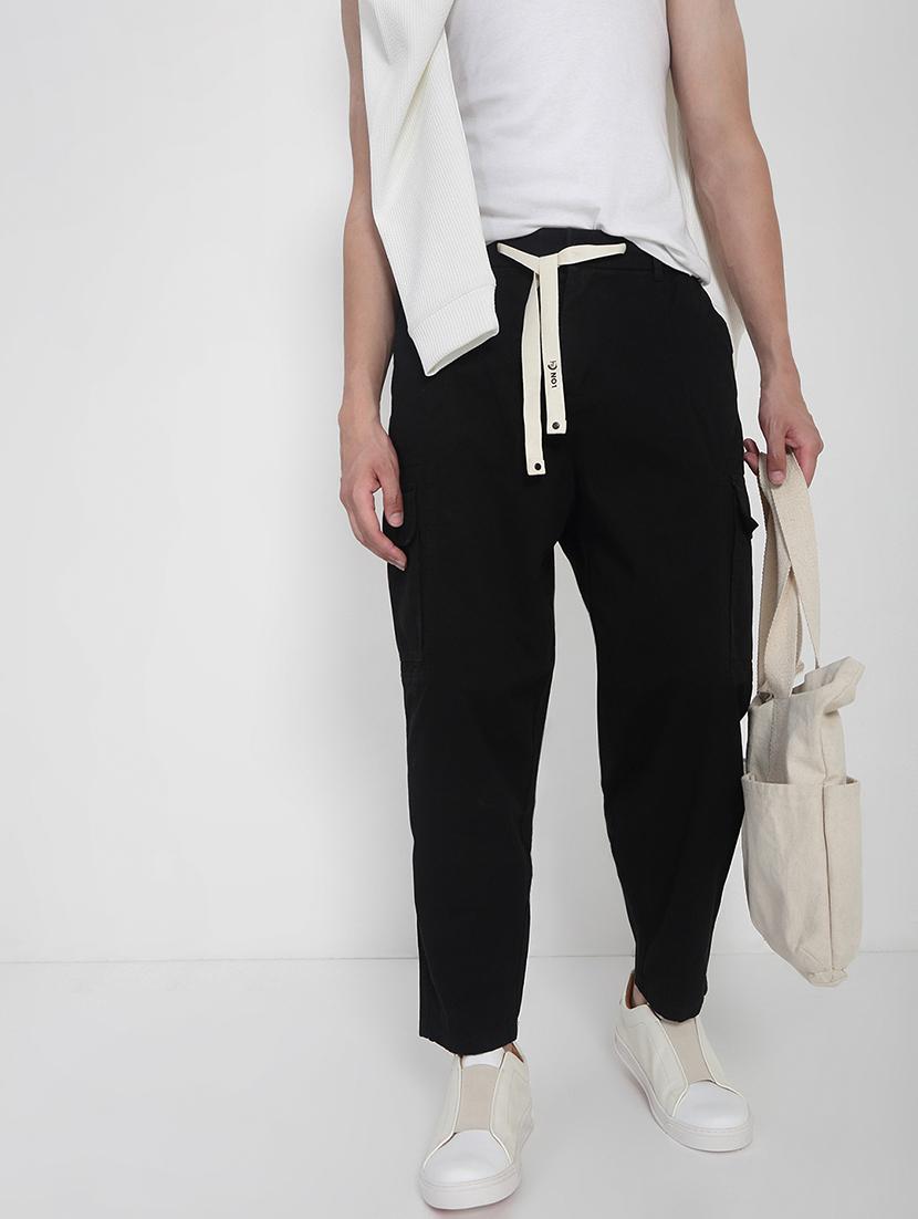men solid mid rise flat front casual trouser - 21923905 - Zoom Image - 0