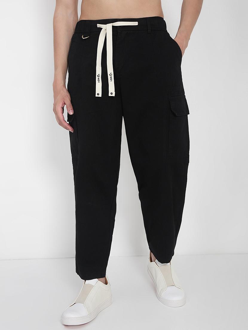 men solid mid rise flat front casual trouser - 21923905 - Standard Image - 1