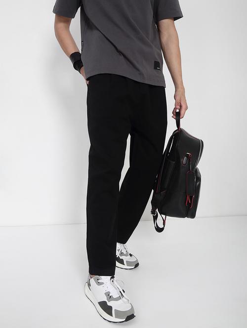 men solid mid rise full length casual trouser - 21923906 -  Standard Image - 0