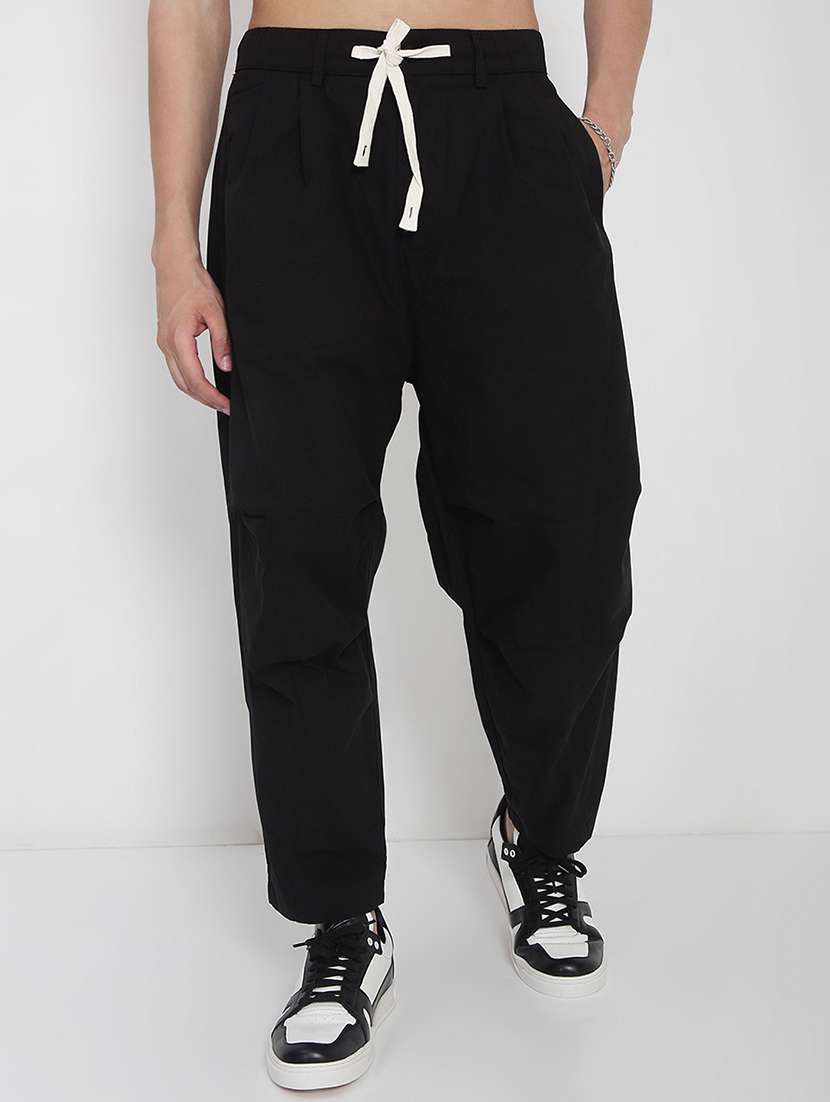 men solid mid rise full length casual trouser - 21923907 -  Standard Image - 1