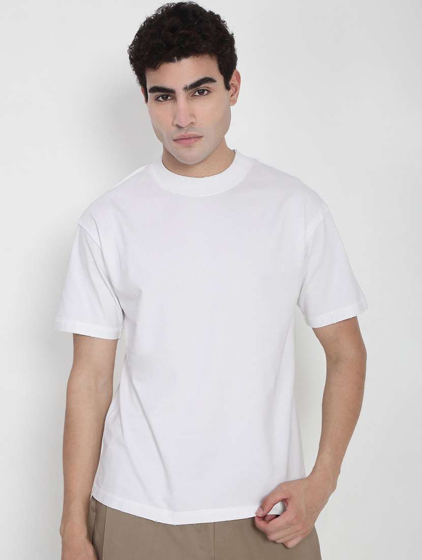 men solid short sleeves regular fit t-shirt