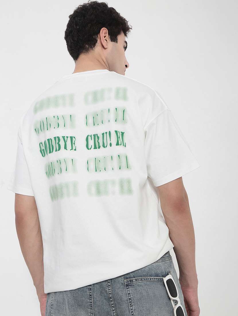 men printed short sleeves loose fit t-shirt