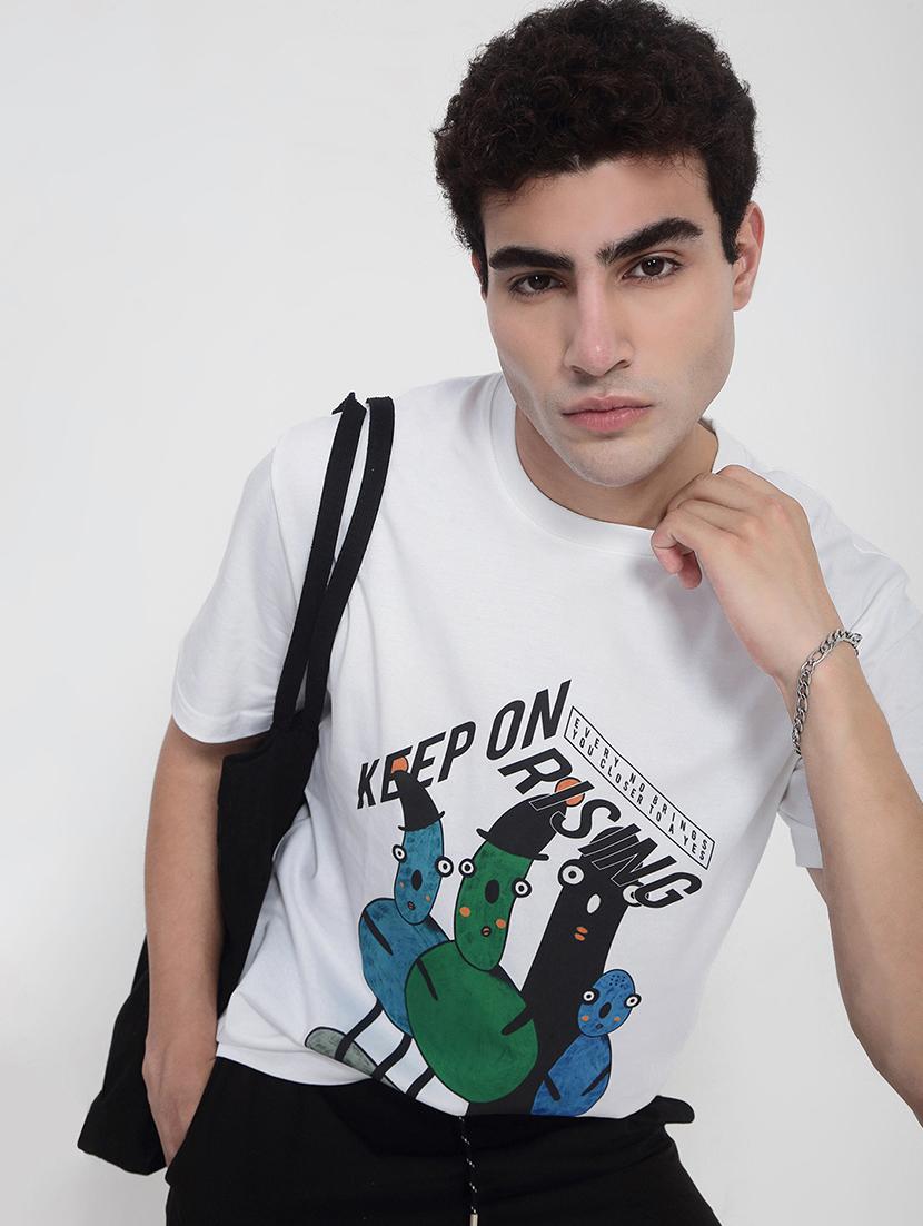 men printed short sleeves loose fit t-shirt - 21923922 - Zoom Image - 0