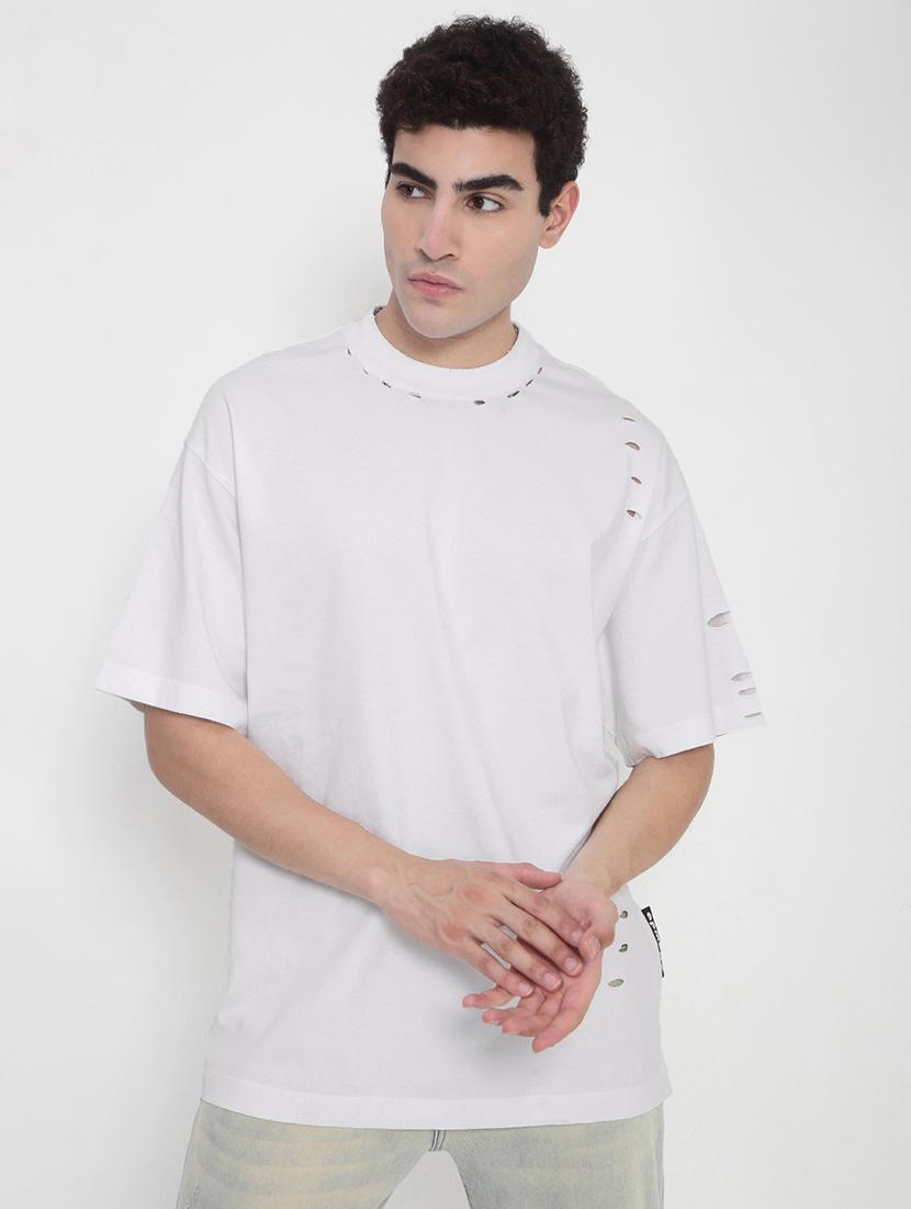 men solid short sleeves oversized t-shirt - 21923923 -  Standard Image - 1