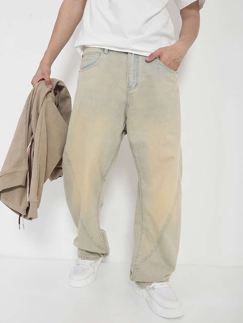 men solid mid rise baggy jean - 21923946 - Zoom Image - 0