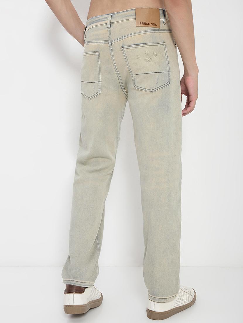 men solid mid rise straight fit jean - 21923947 - Standard Image - 4