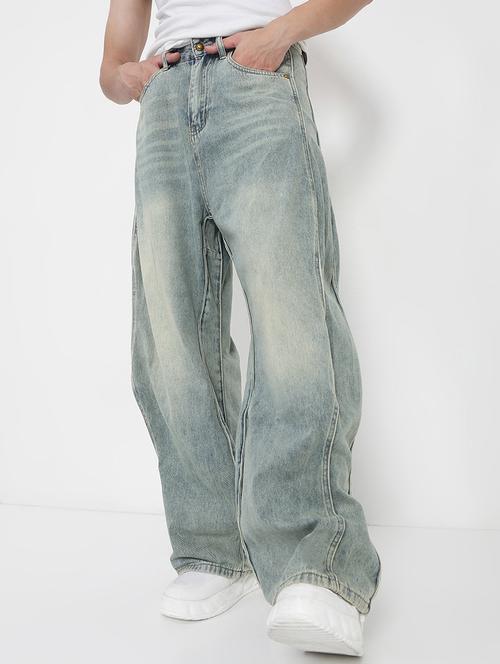 men solid mid rise baggy jean - 21923950 -  Standard Image - 0