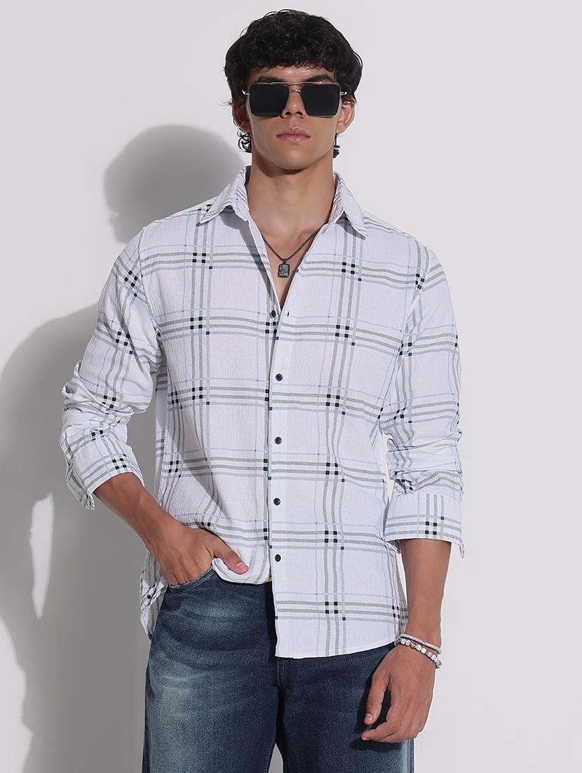 men checkered long sleeve regular fit casual shirt - 21923967 - Standard Image - 1