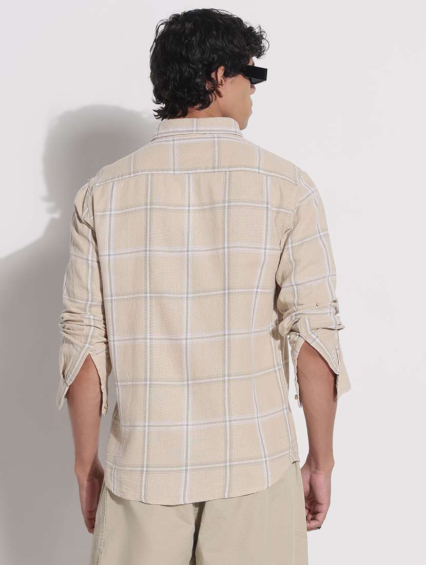 men checkered long sleeve regular fit casual shirt - 21923968 -  Standard Image - 4