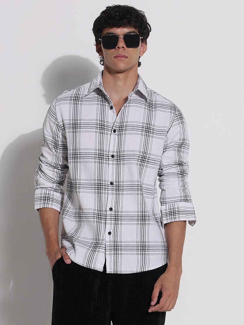 men checkered long sleeve regular fit casual shirt - 21923969 - Standard Image - 1