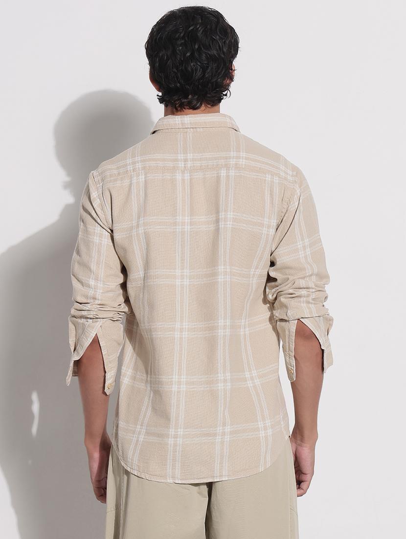 men checkered long sleeve regular fit casual shirt - 21923970 - Standard Image - 4