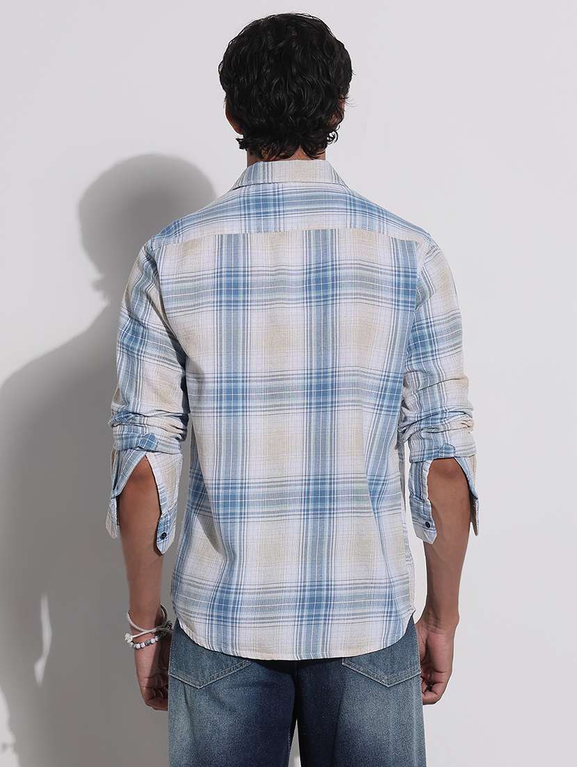 men checkered long sleeve regular fit casual shirt - 21923972 -  Standard Image - 4