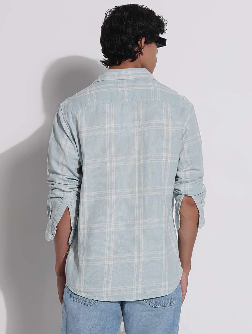 men checkered long sleeve regular fit casual shirt - 21923973 -  Standard Image - 4