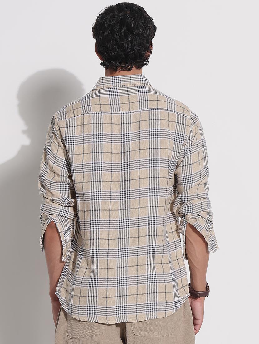men checkered long sleeve regular fit casual shirt - 21923974 - Standard Image - 4
