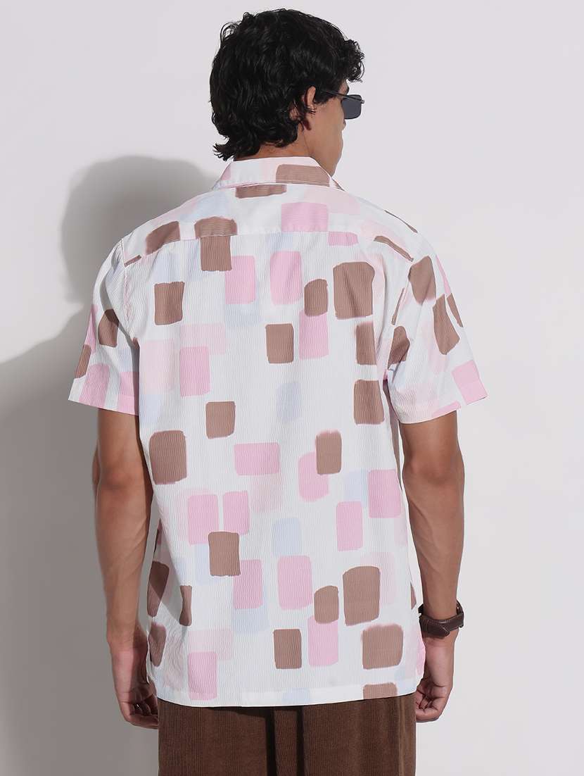 men printed cuban collar short sleeve loose fit shirt - 21923978 -  Standard Image - 4