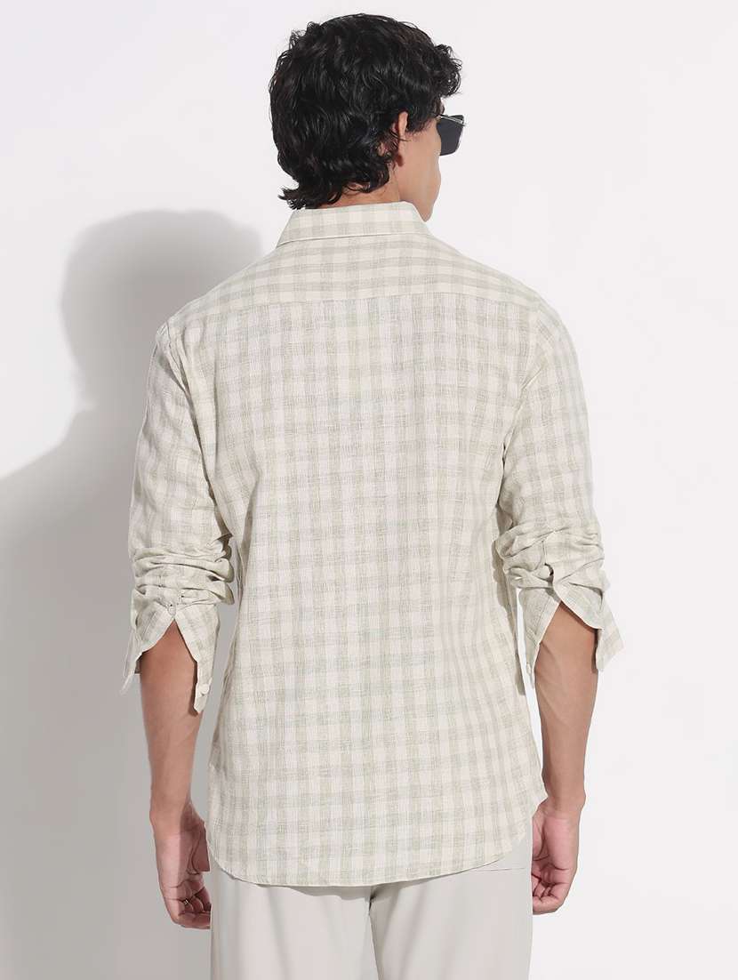 men checkered long sleeve regular fit casual shirt - 21923987 -  Standard Image - 4