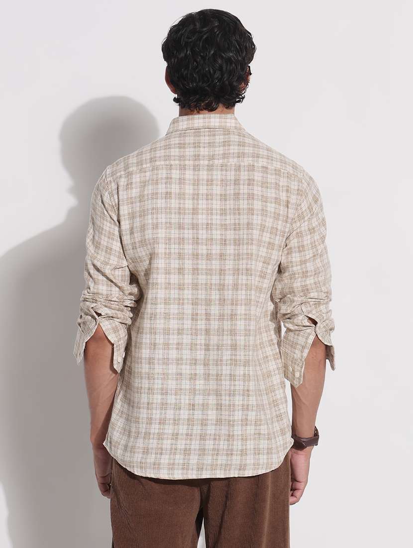 men checkered long sleeve regular fit casual shirt - 21923988 -  Standard Image - 4