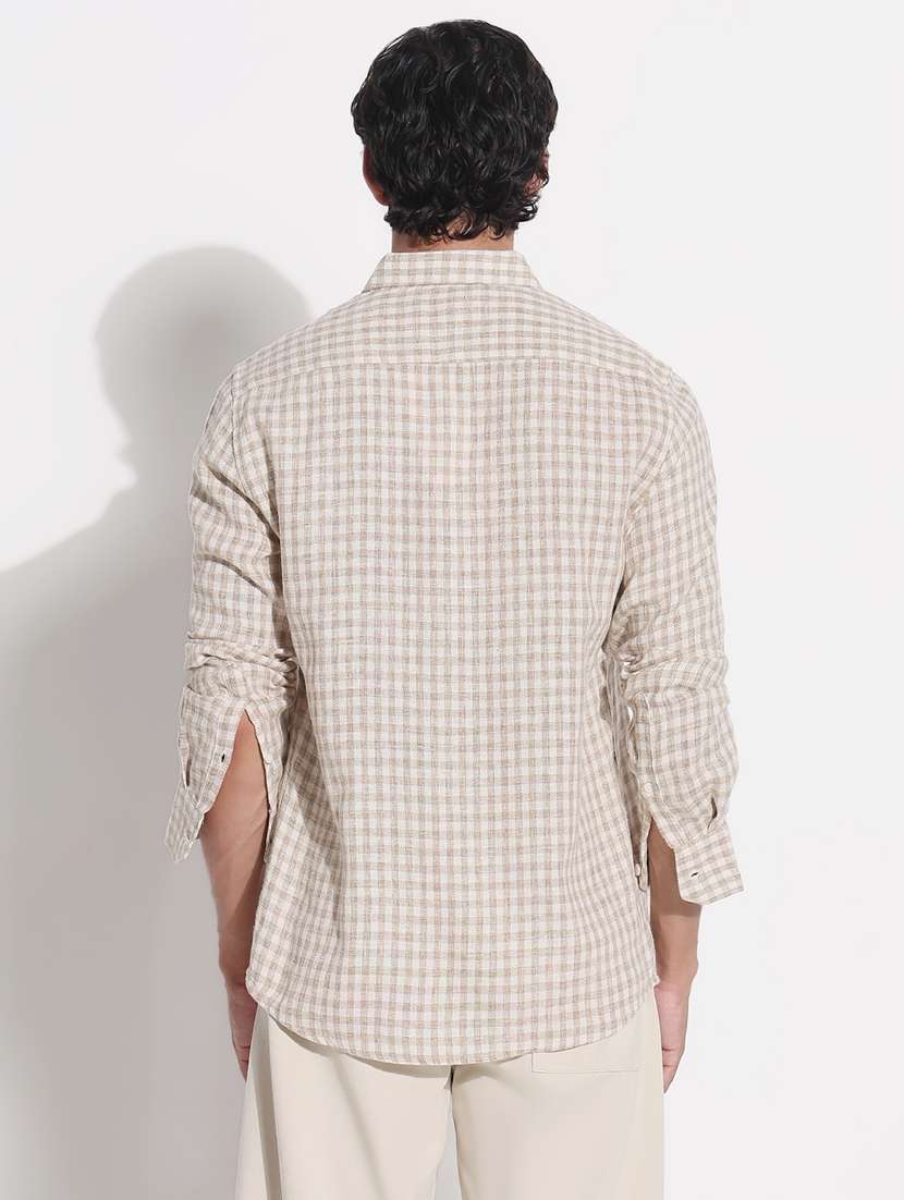 men checkered long sleeve regular fit casual shirt - 21923992 -  Standard Image - 4