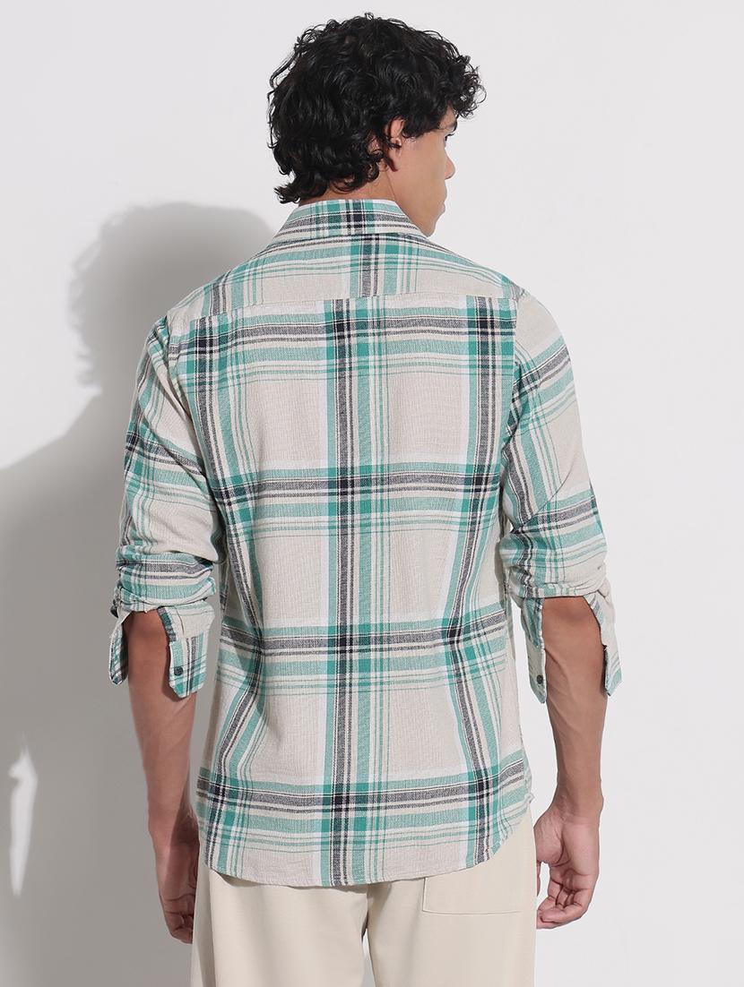 men checkered long sleeve regular fit casual shirt - 21923994 - Standard Image - 4