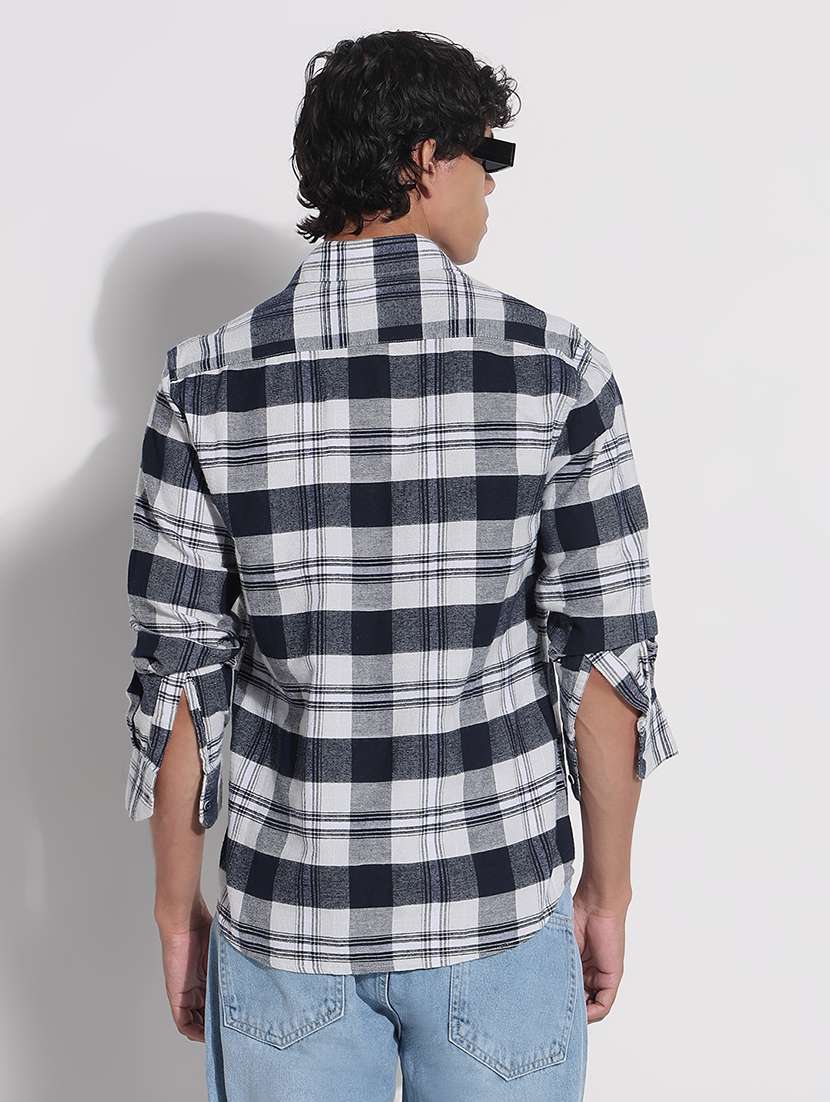men checkered long sleeve regular fit casual shirt - 21923995 -  Standard Image - 4