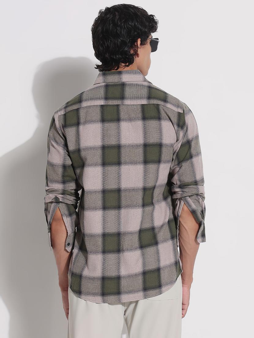 men checkered long sleeve regular fit casual shirt - 21923997 - Standard Image - 4