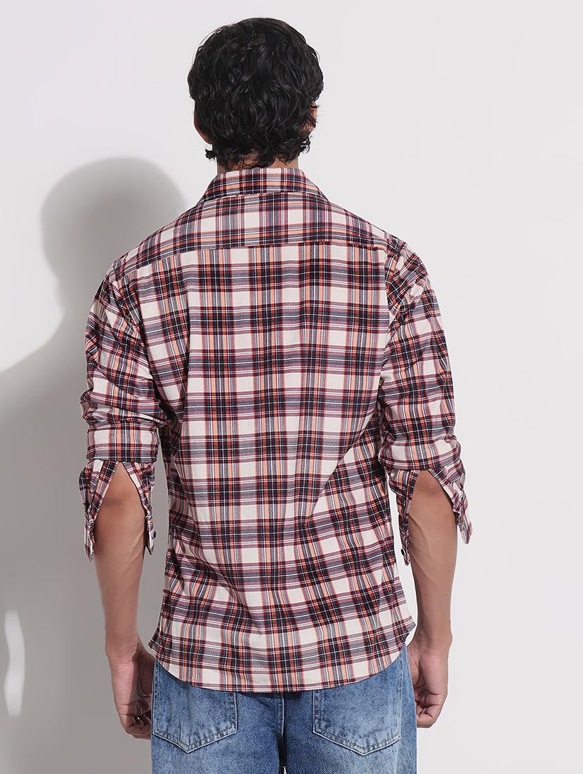 men checkered long sleeve regular fit casual shirt - 21923998 - Standard Image - 4