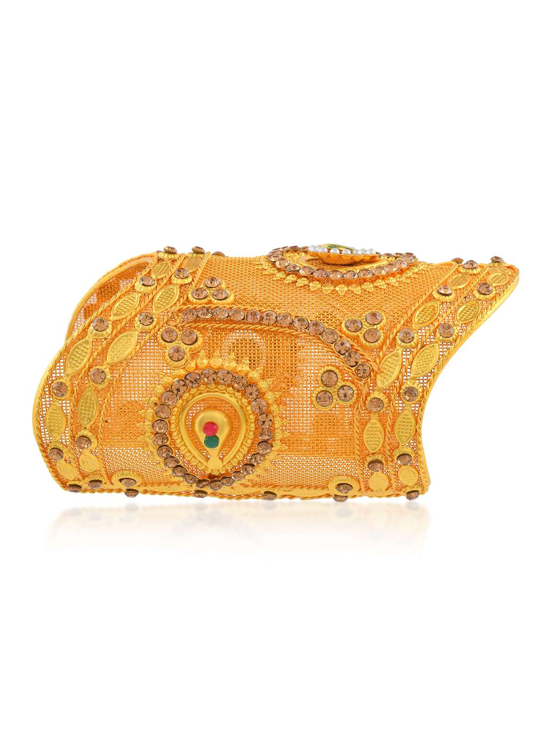 brass gold plated arm cuff traditional jewellery women - 21924027 -  Standard Image - 1