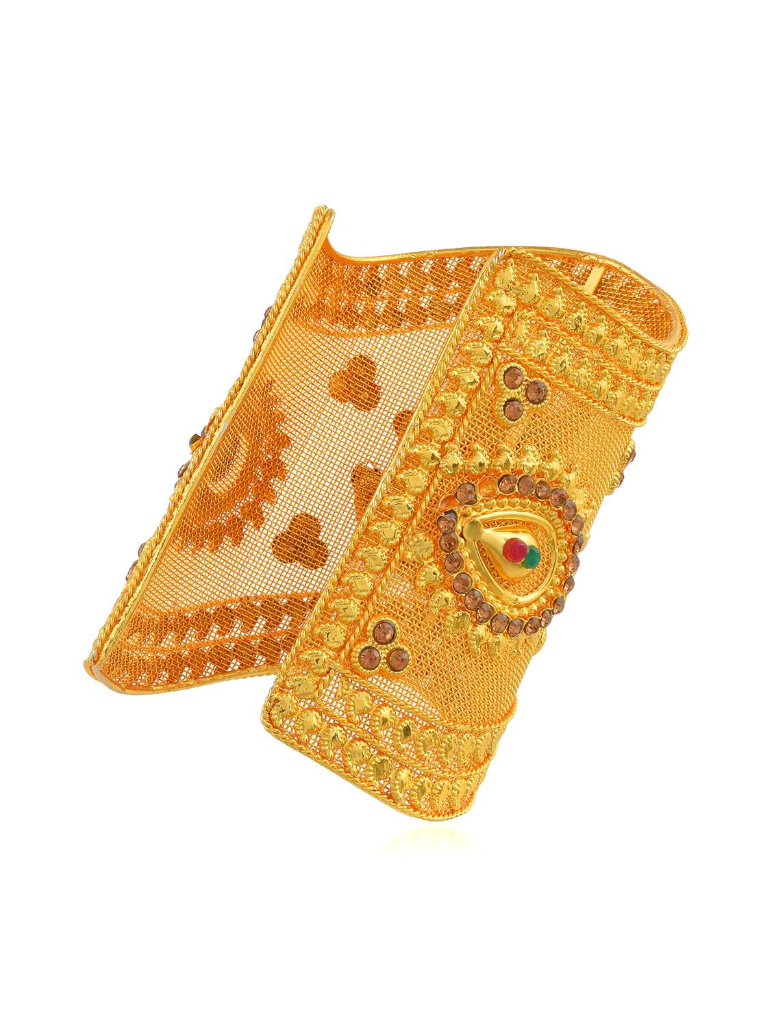 brass gold plated arm cuff traditional jewellery women - 21924028 -  Standard Image - 1