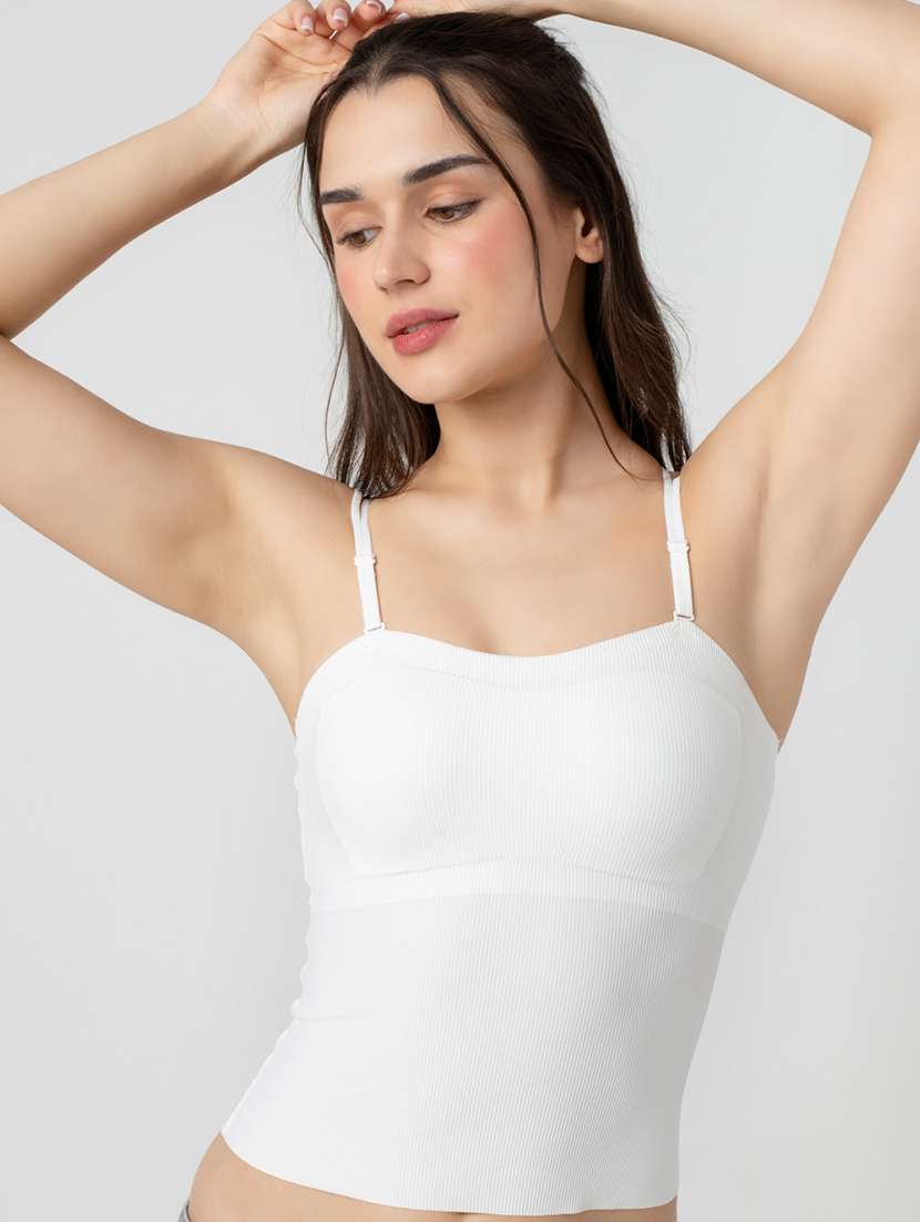 women solid shoulder strap tank top - 21924030 - Zoom Image - 0