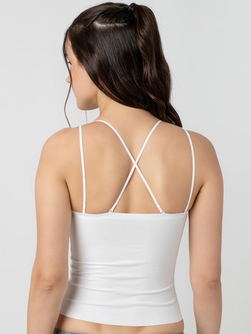 women solid shoulder strap tank top - 21924030 -  Standard Image - 1