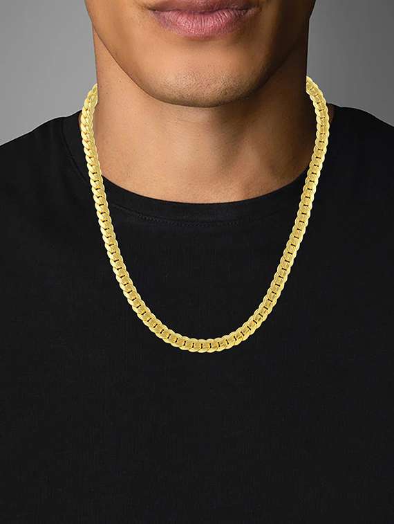 gold plated brass chain for men - 21924037 -  Standard Image - 4