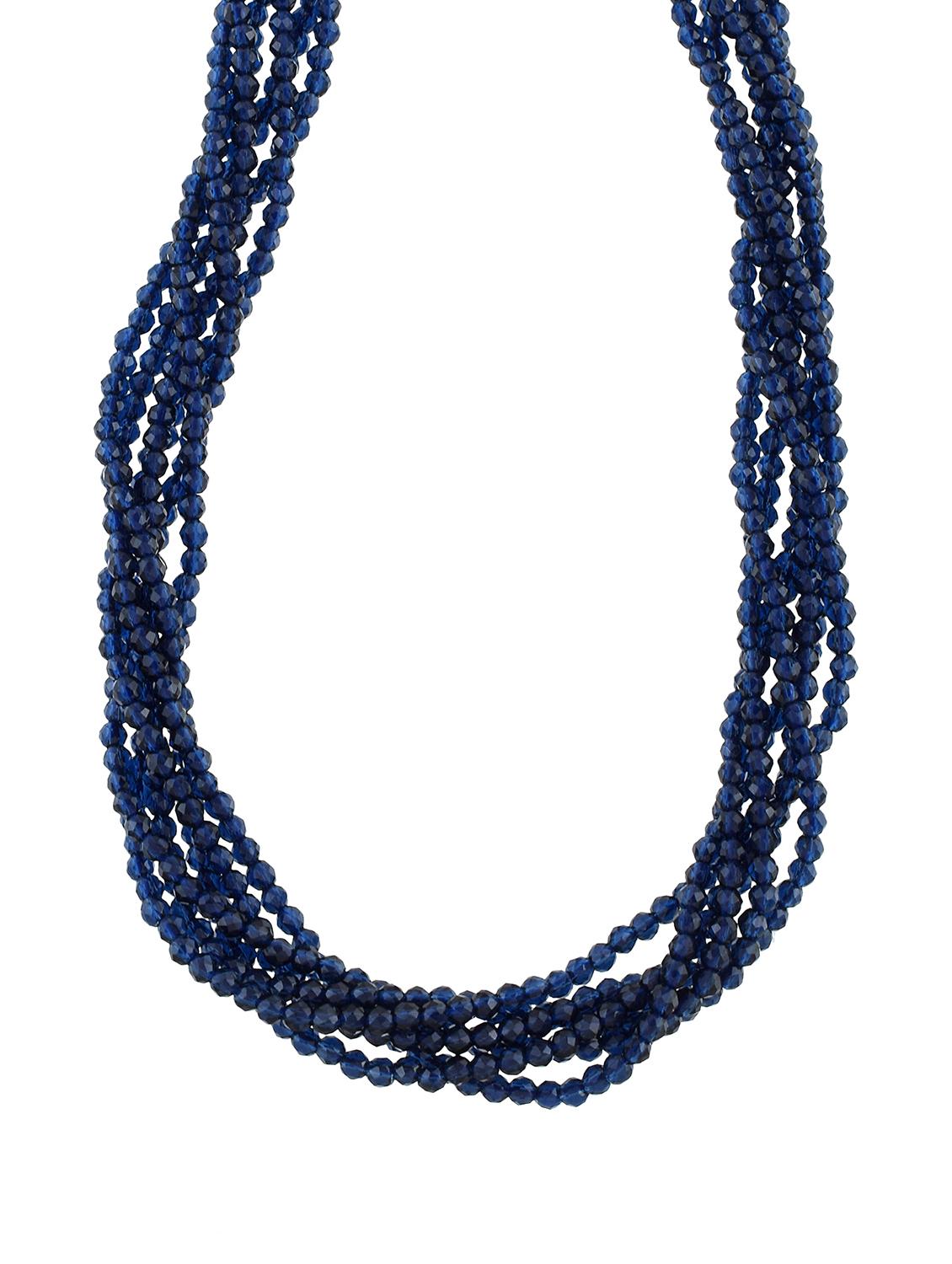 women blue crystal long necklace - 21924041 - Standard Image - 1