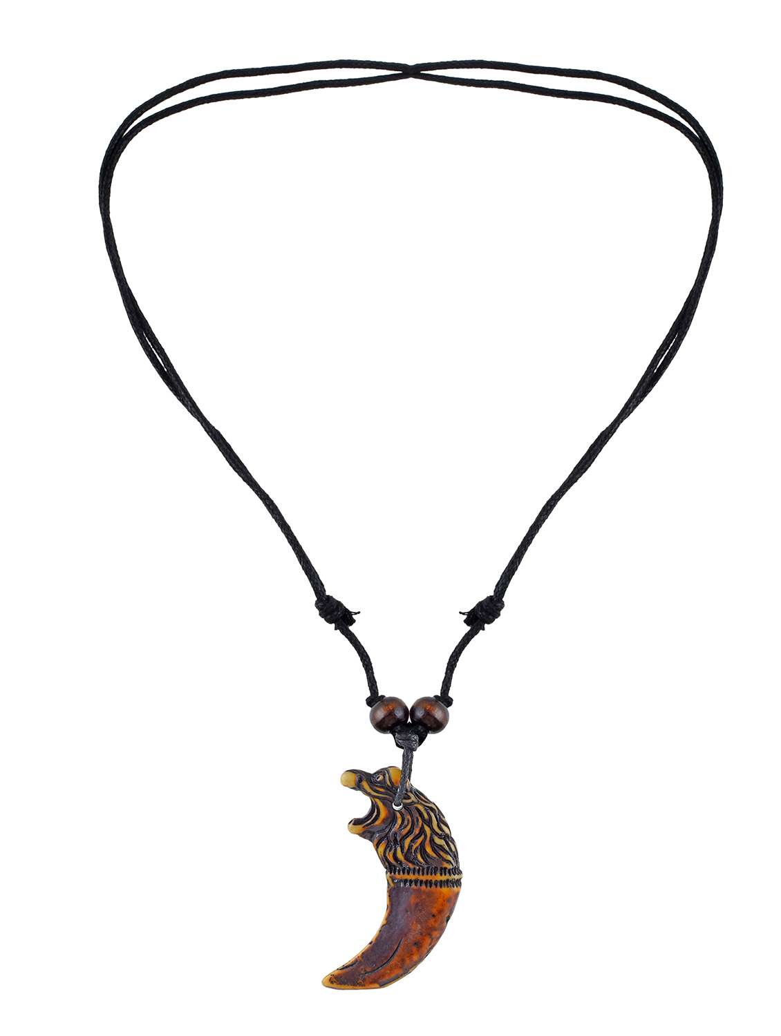 polyresin wolf mouth horn shaped neckalce - 21924045 -  Standard Image - 1