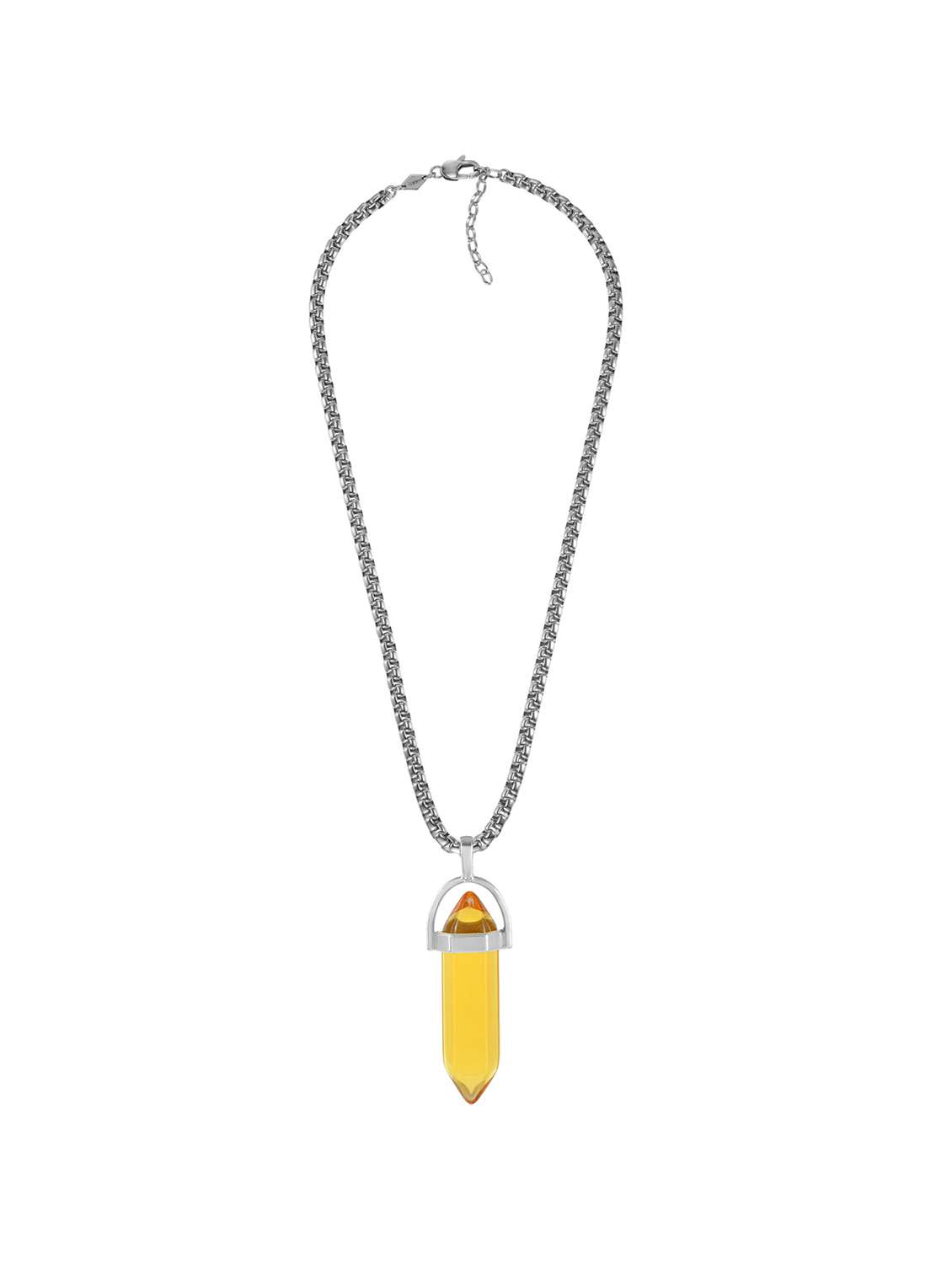 sliver yellow quartz pencil shaped pendant - 21924351 -  Standard Image - 1